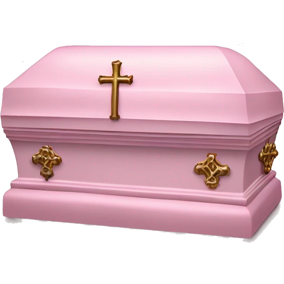 Light pink gothic casket with cross emoji