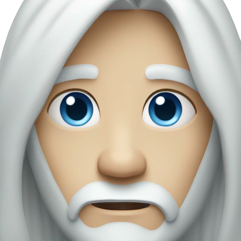 cheveux long blanc yeux bleu emoji