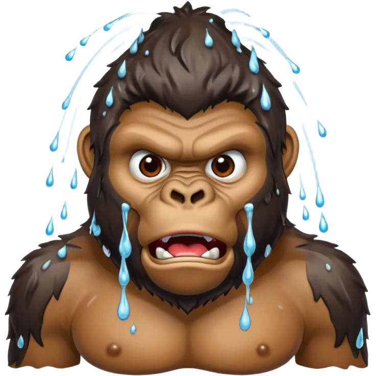 angry gorilla in the shower emoji