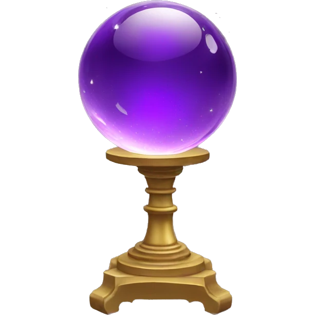 purple glass crystal ball on a pedestal emoji