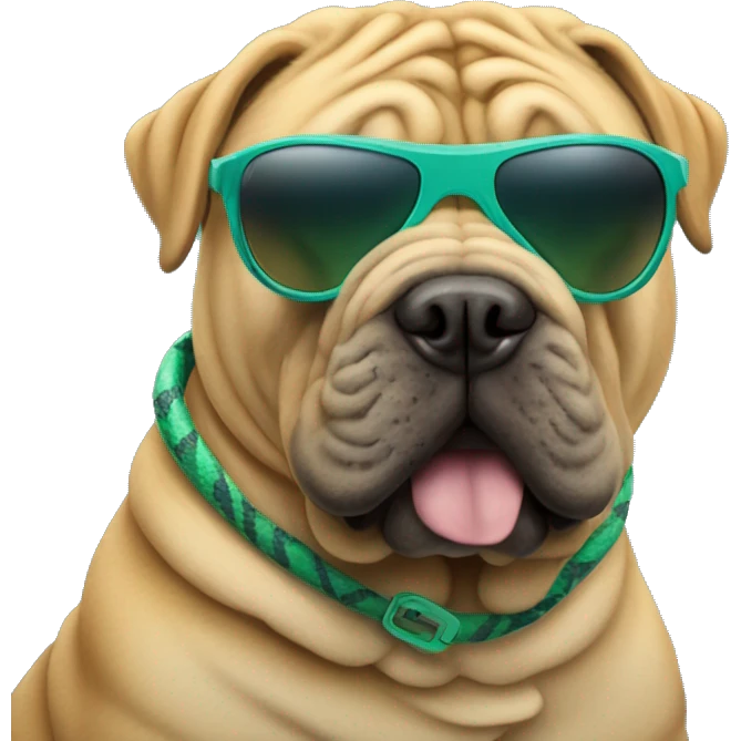 Shar pei with pit viper sunglasses emoji