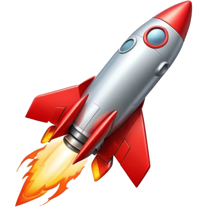 red rocket lifting off emoji