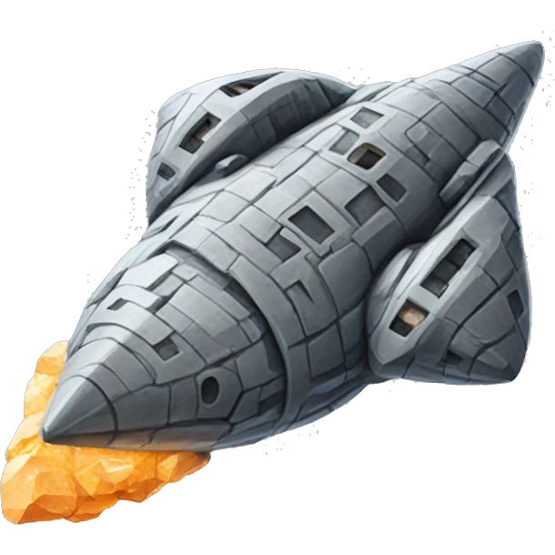 Space ship made out of rocks emoji