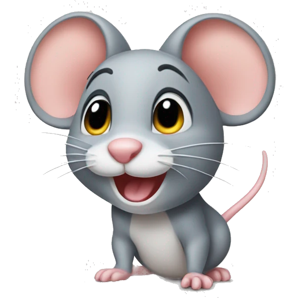 little mouse is happy emoji