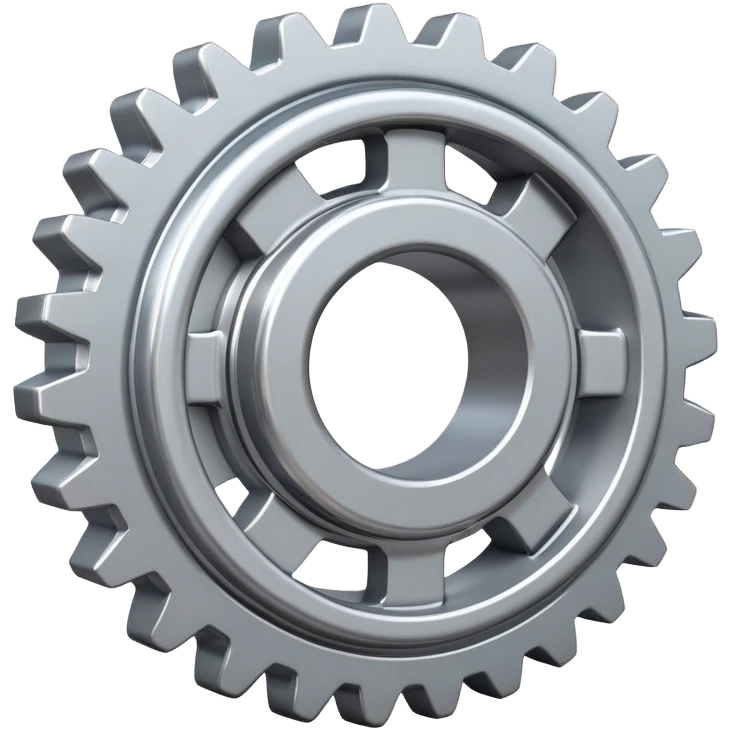 Interlocking gears turning smoothly, representing a well-functioning system or process emoji