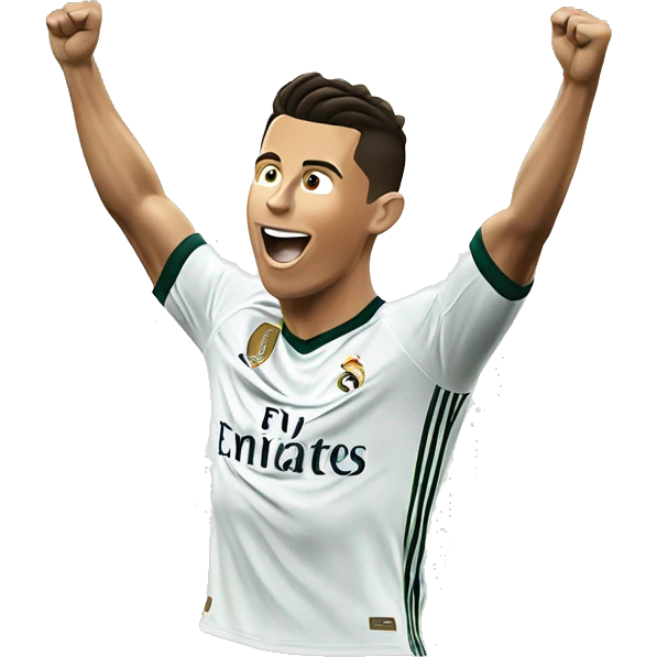 Cristiano Ronaldo doing his iconic celebration  emoji