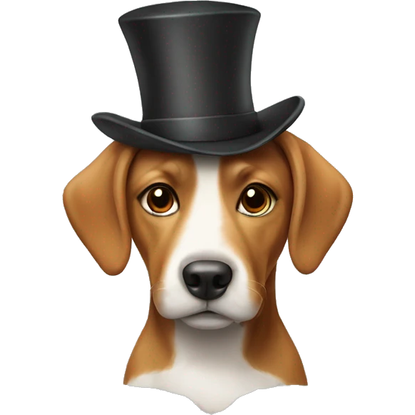 A dog with a cinnamorol hat emoji
