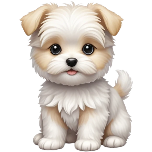 White Morkie puppy emoji