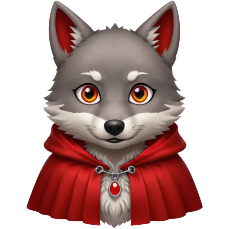 Vampire Pet, Tiny wolf in red collar cloak, red eye emoji