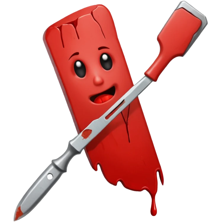 Bloody thumb with chisel emoji