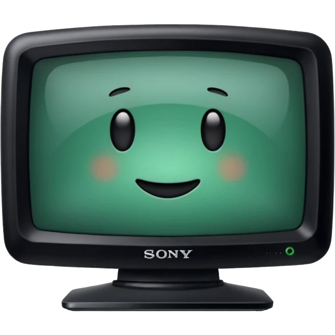 старый черный телевизор Sony с ярко зеленым пиксельным экраном  emoji