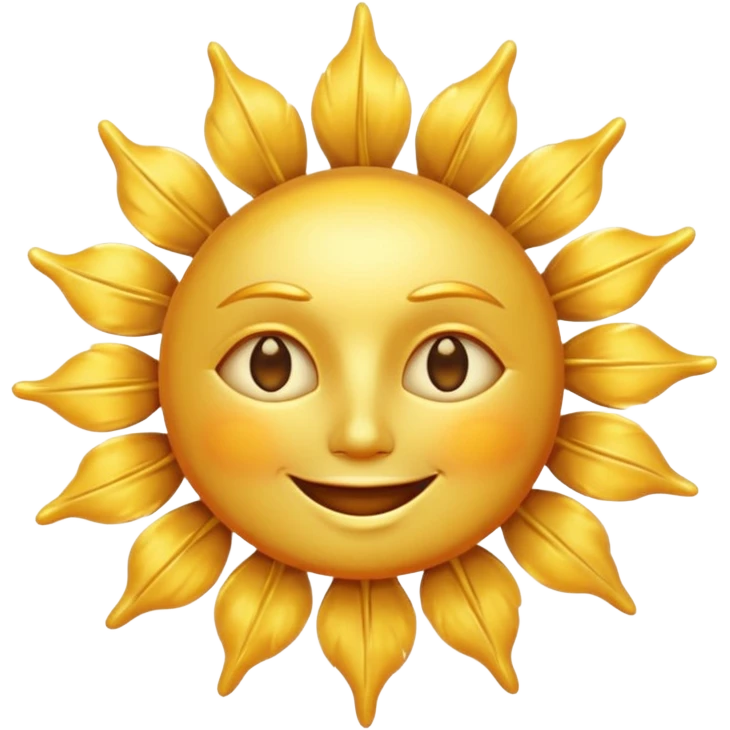Vintage Sun face no background emoji