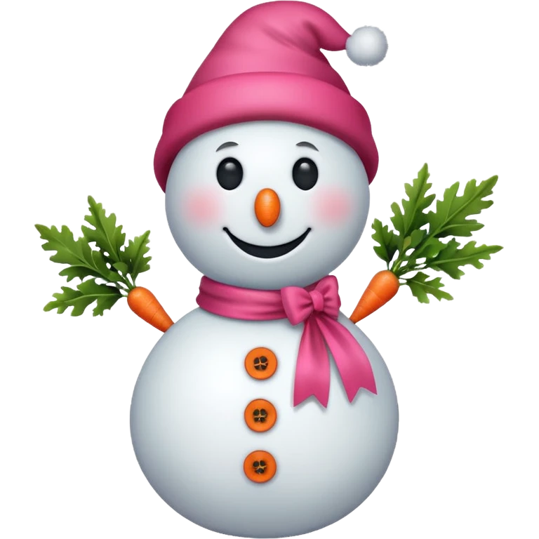 Red snowman with pink bow emoji
