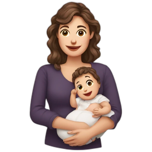 Femme française et son bébé emoji