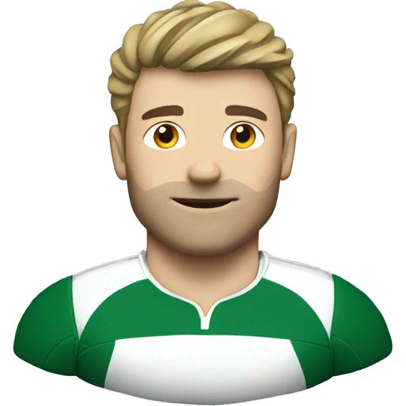 A rugby ballon for a Ireland player  emoji