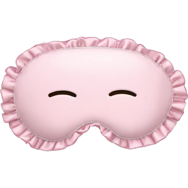 light pink sleep mask with ruffles emoji