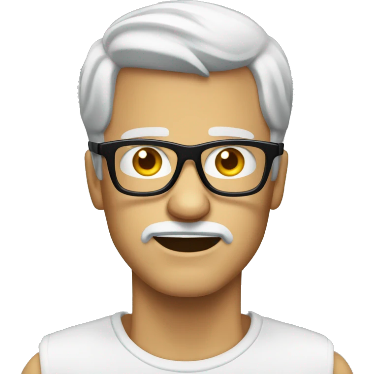 emoji for iPhone angry white man in black glasses fashionable glasses emoji