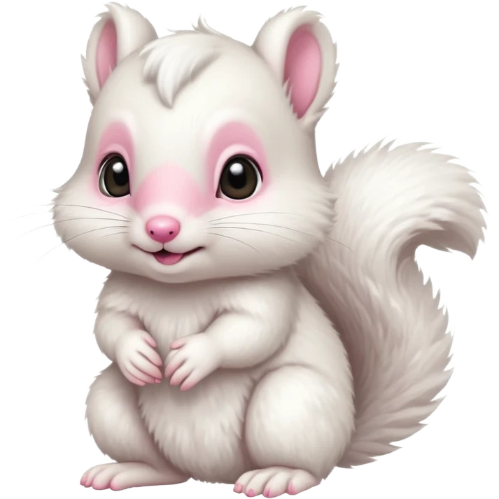 a white baby squirrel  emoji