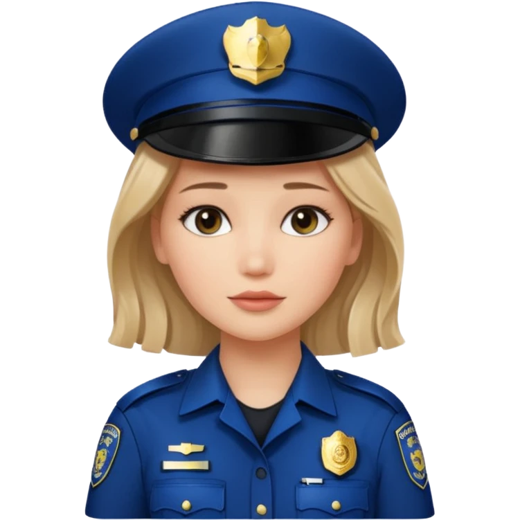Jennifer Lawrence, in a police uniform emoji