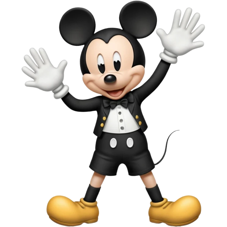 Mickey mouse shooting up emoji