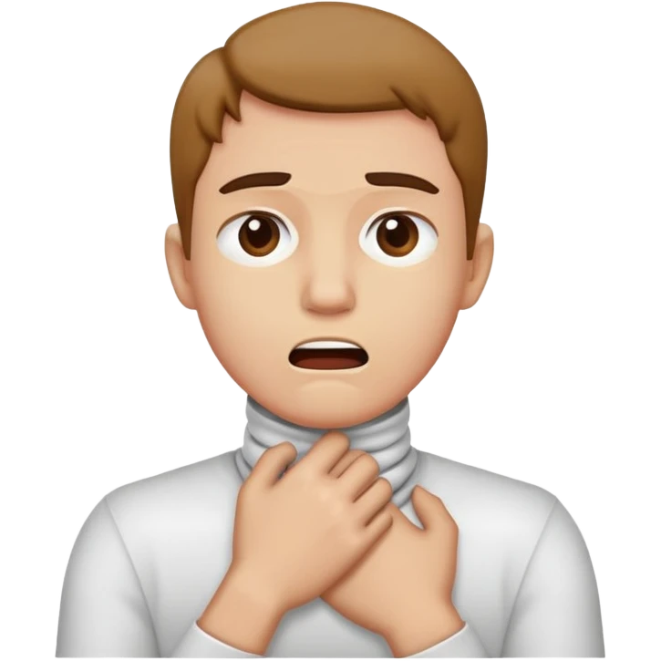 Choking with arms crossed holding throat person emoji