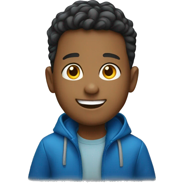 smiling boy in blue jacket  emoji
