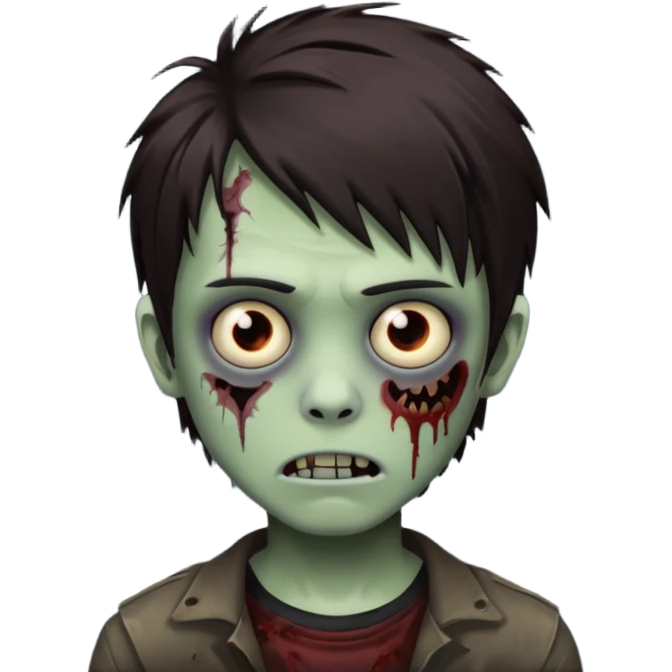 boy zombie with darkish brown hair emo emoji