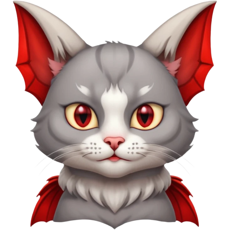 cat with horns and red bat wings emoji