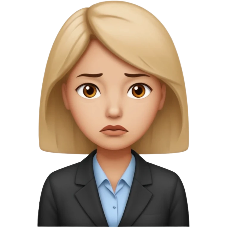 a office woman disappointed and lack of speak emoji
