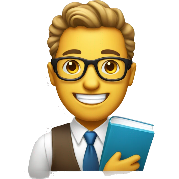 happy entrepreneur smirking face with book emoji