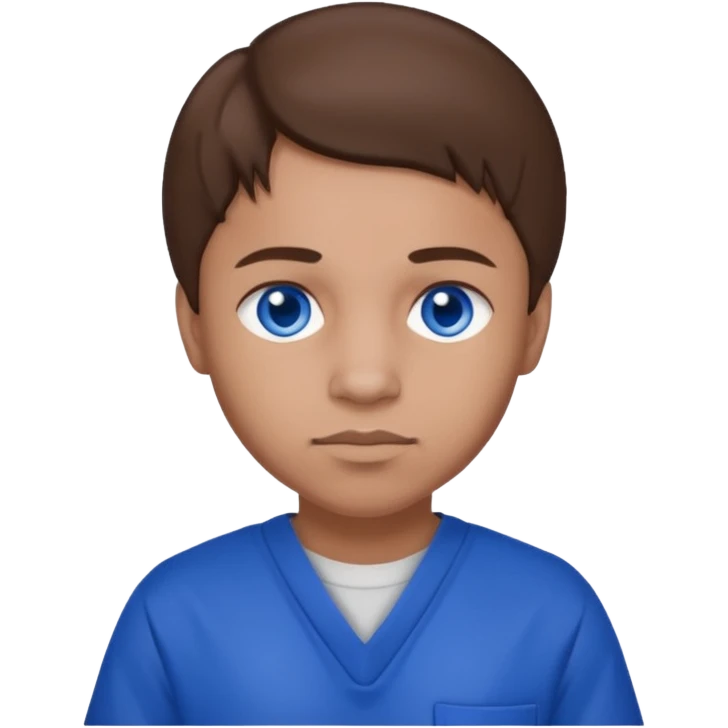 Dre from Lockdown with light skin, blue eyes, brown hair, cobalt blue inmate outfit  emoji