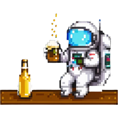 astronaut drinking a beer emoji