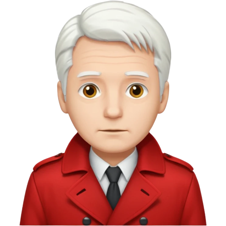 Guy with white hair and red trenchcoat emoji