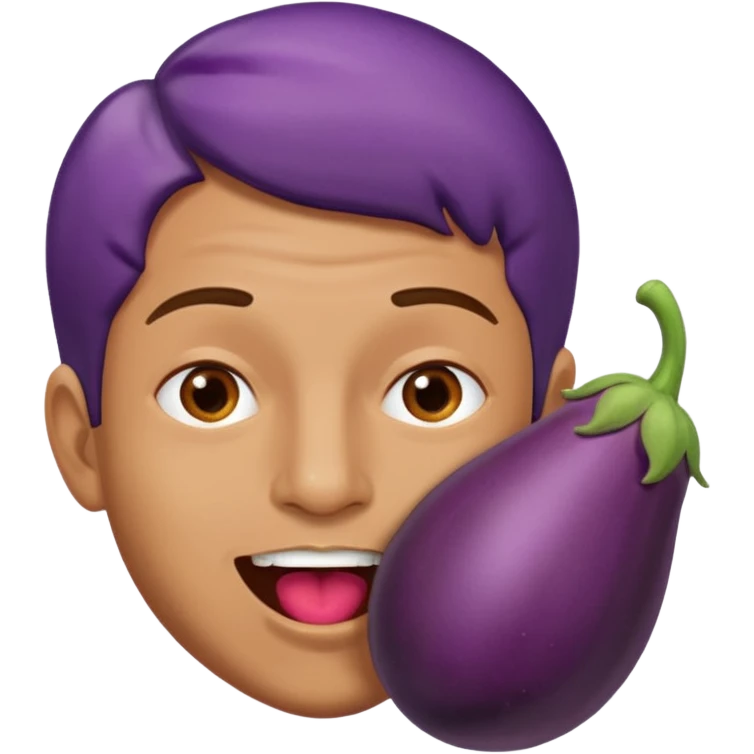 Man sucking  eggplant emoji