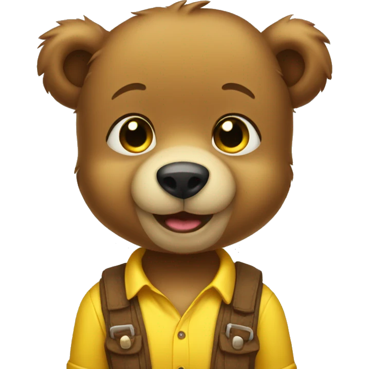 cute bear wear yellow shirts emoji