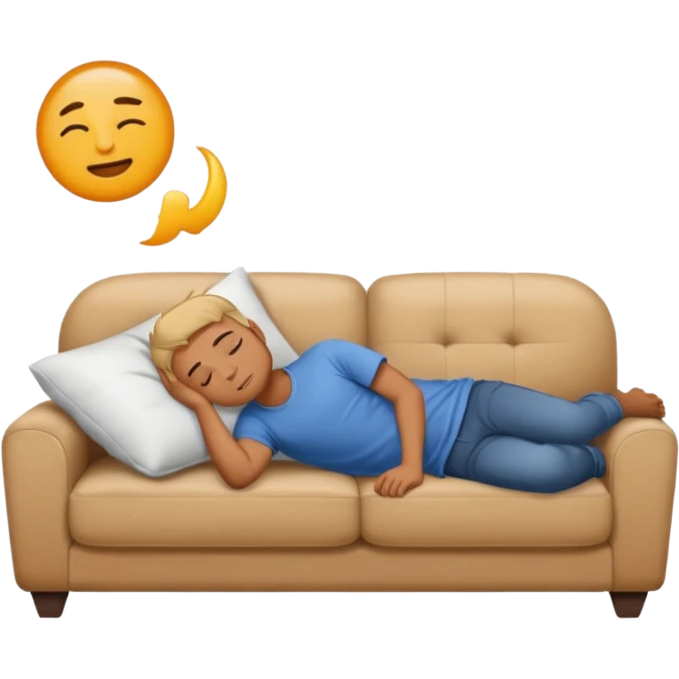 a man taking a nap on the couch emoji
