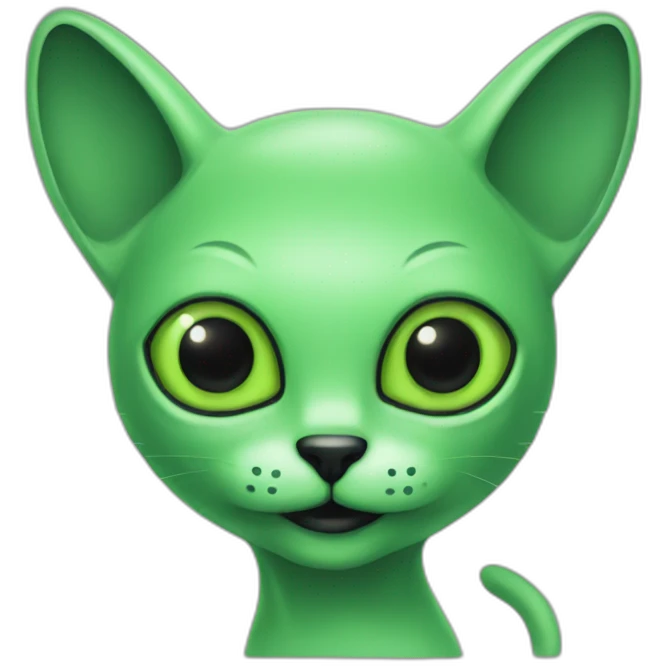 green alien cat black eyes antenna emoji