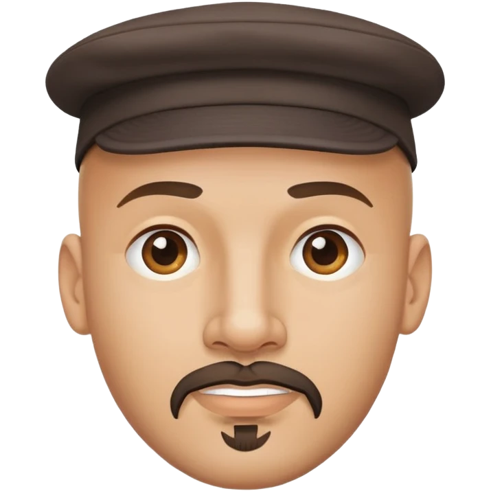 Bald guy with a goatee and hat on backwards ￼ emoji