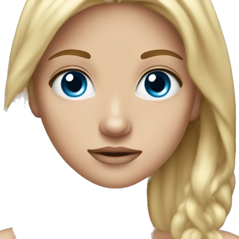 Dirty blond hair blue eyes girl  emoji
