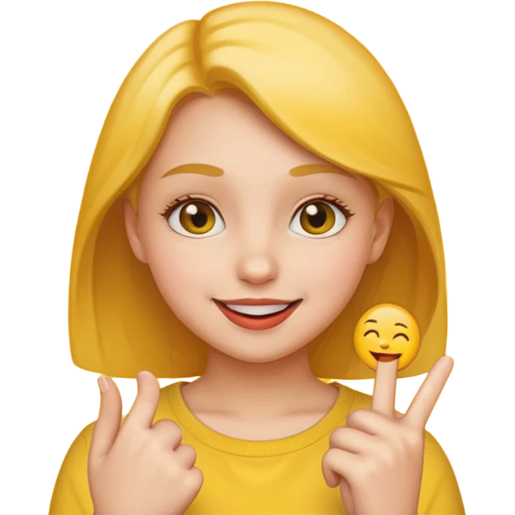 Finger to lip girl yellow emoji emoji