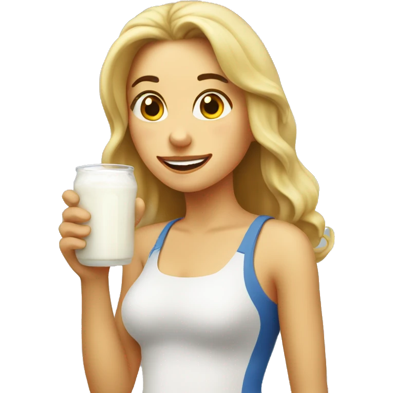 woman drinks kefir emoji