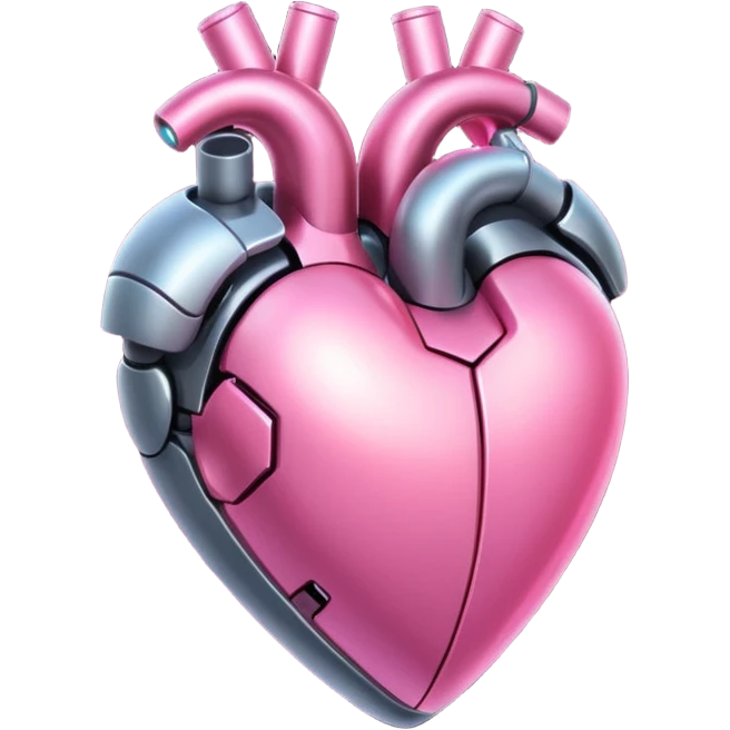 pink robotic heart emoji