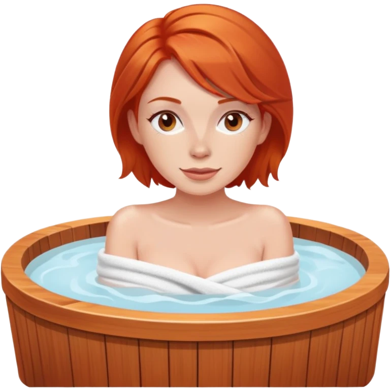 Red headed woman in the hot tub at the day spa emoji