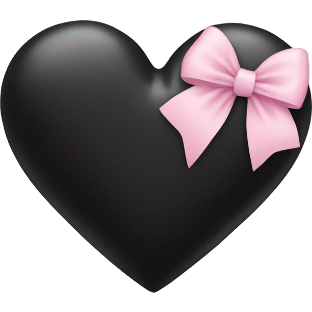 black heart with baby pink bow emoji