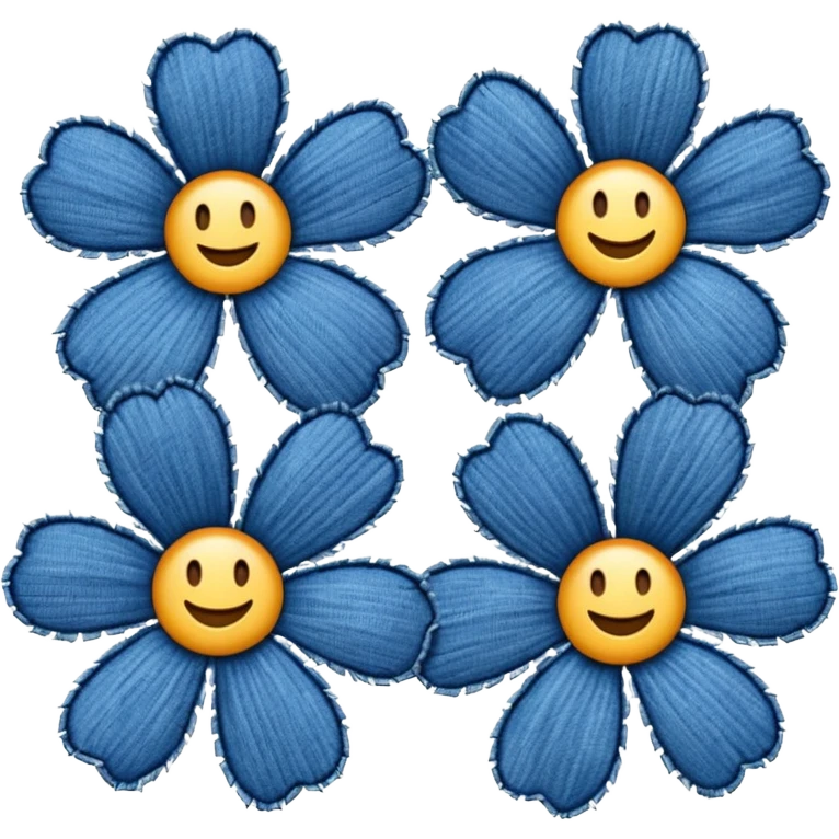 Denim flowers emoji