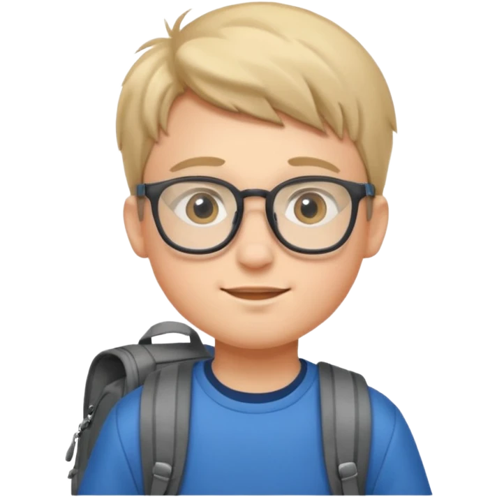a young student boy with the backpack emoji