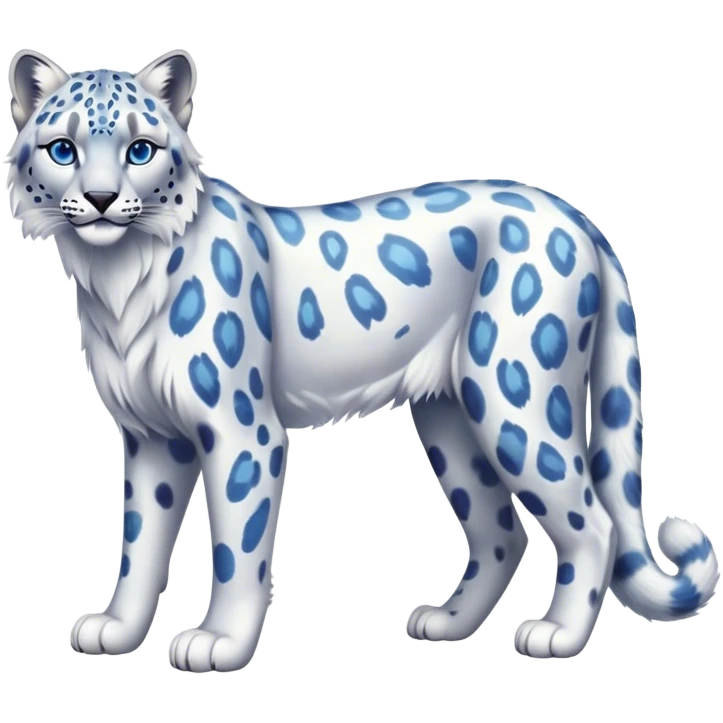 Colorful vibrant ethereal fantasy-lynx-snow-leopard-animal, full-body emoji