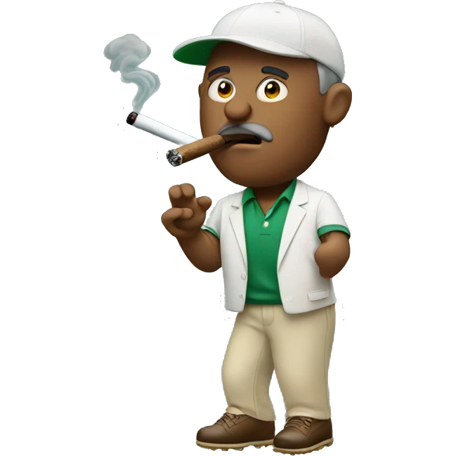 Golfing smoking a cigar emoji