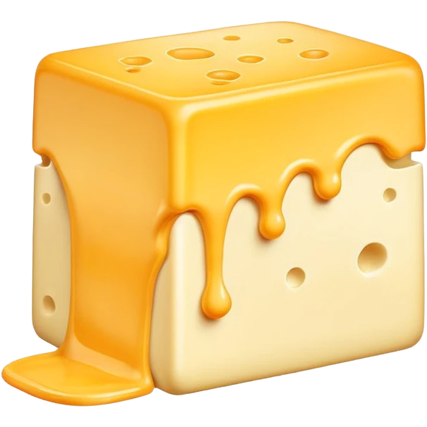 cheese melting and overflowing from a white rectangle box emoji