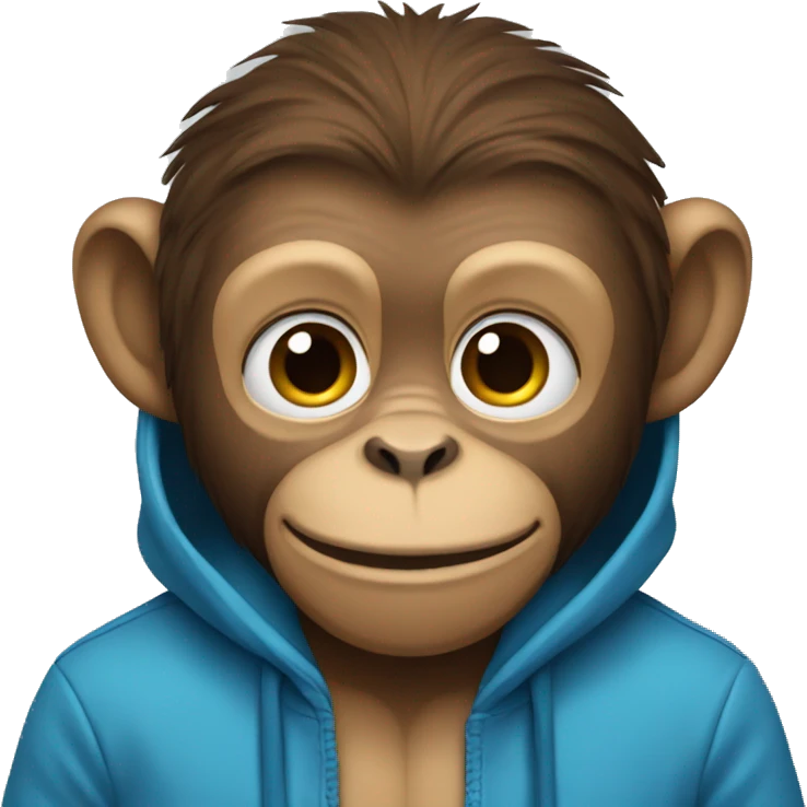 Monkey with a blue hoodie emoji